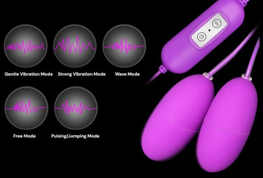 Double Pleasure Eggs Dual Vibrating Bullets - Peach Secrets