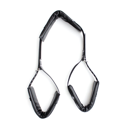 Adjustable padded positioning strap for sex play.