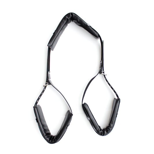 Adjustable padded positioning strap for sex play.