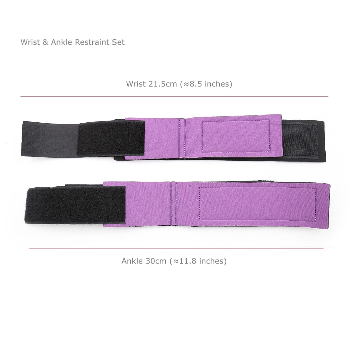 Soft adjustable positioning cuffs for wrists and ankles with measurement. 