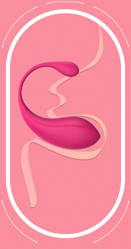 A pink egg vibrator in action in GIF.