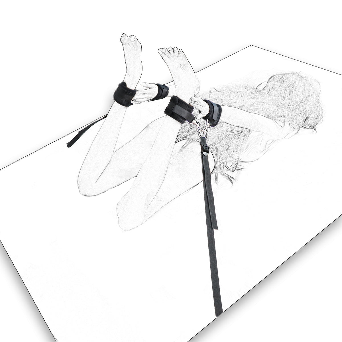 Adjustable Bed Restraint System - Soft Cuff Bondage Set - Peach Secrets