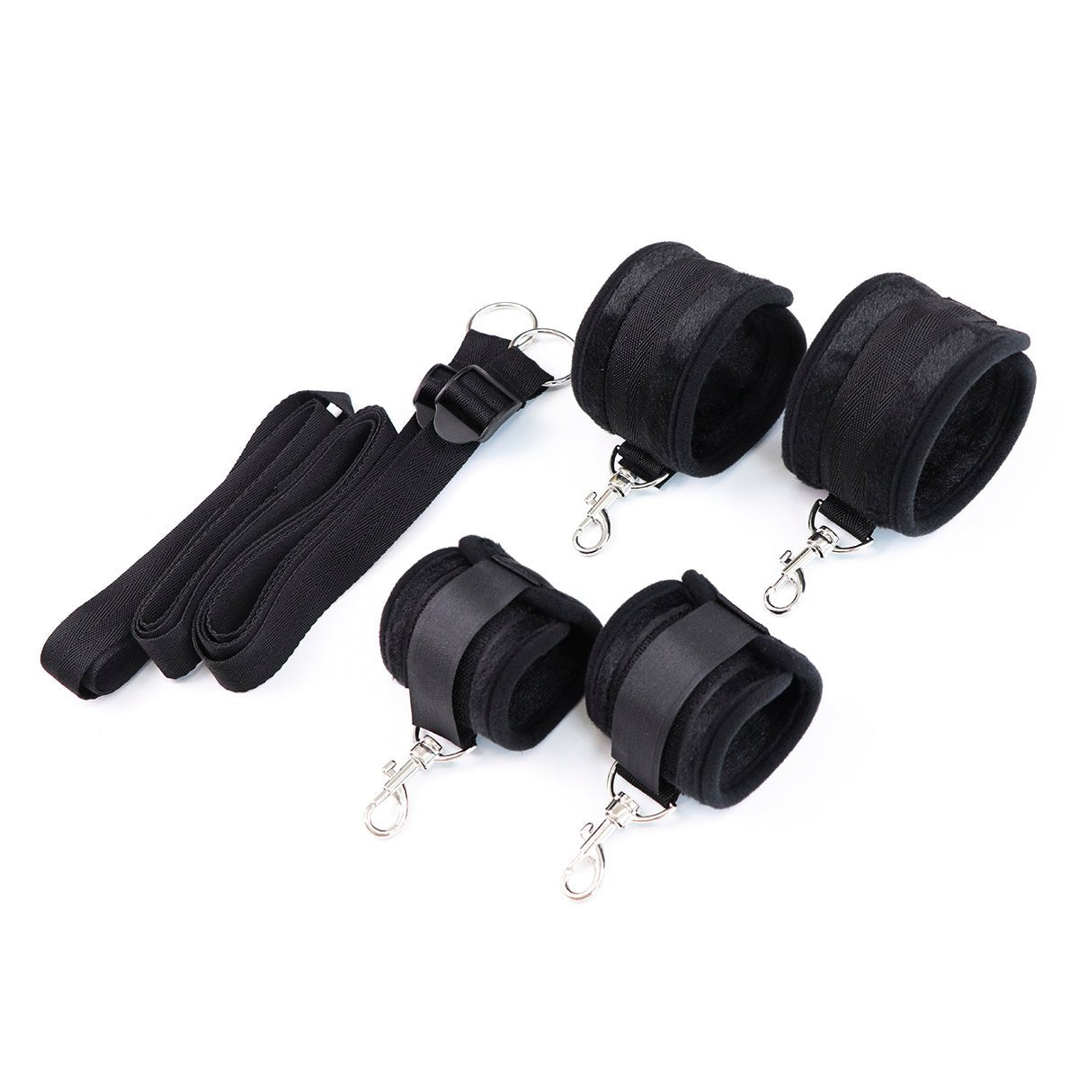 Adjustable Bed Restraint System - Soft Cuff Bondage Set - Peach Secrets