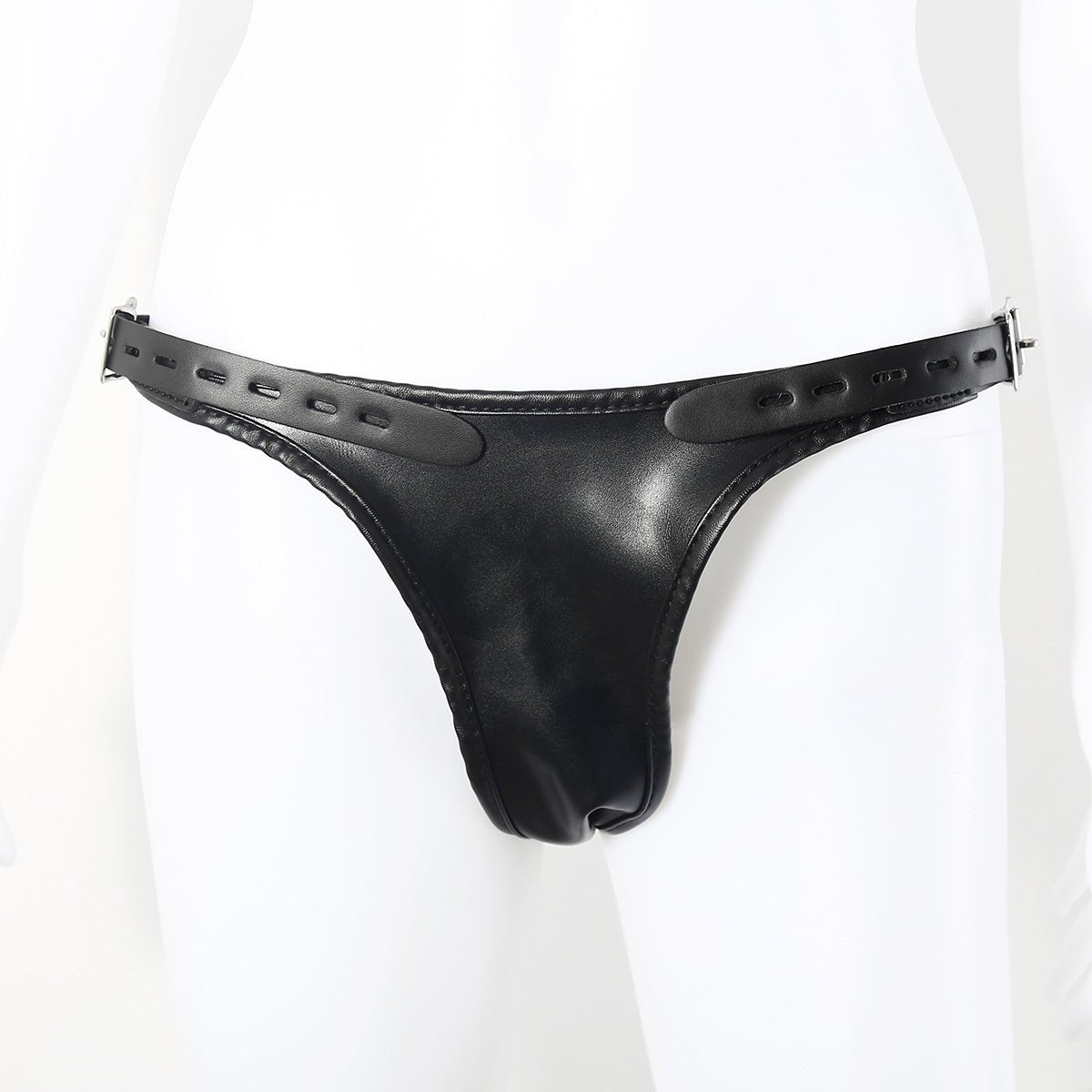 Double Penetration Strap - On Harness - Adjustable Faux Leather with 2 Dildos - Peach Secrets