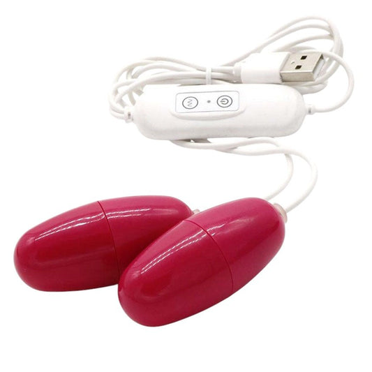 Double Pleasure Eggs Dual Vibrating Bullets - Peach Secrets