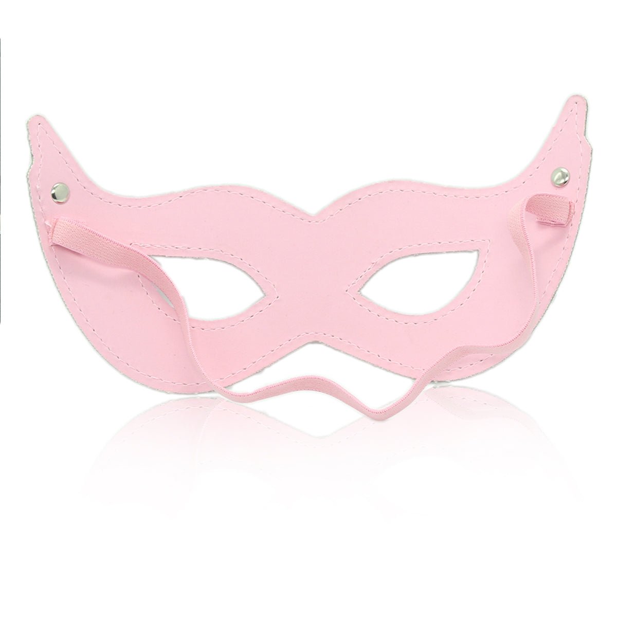 Faux Leather Eye Mask - Sensual Roleplay Costume Accessory - Peach Secrets