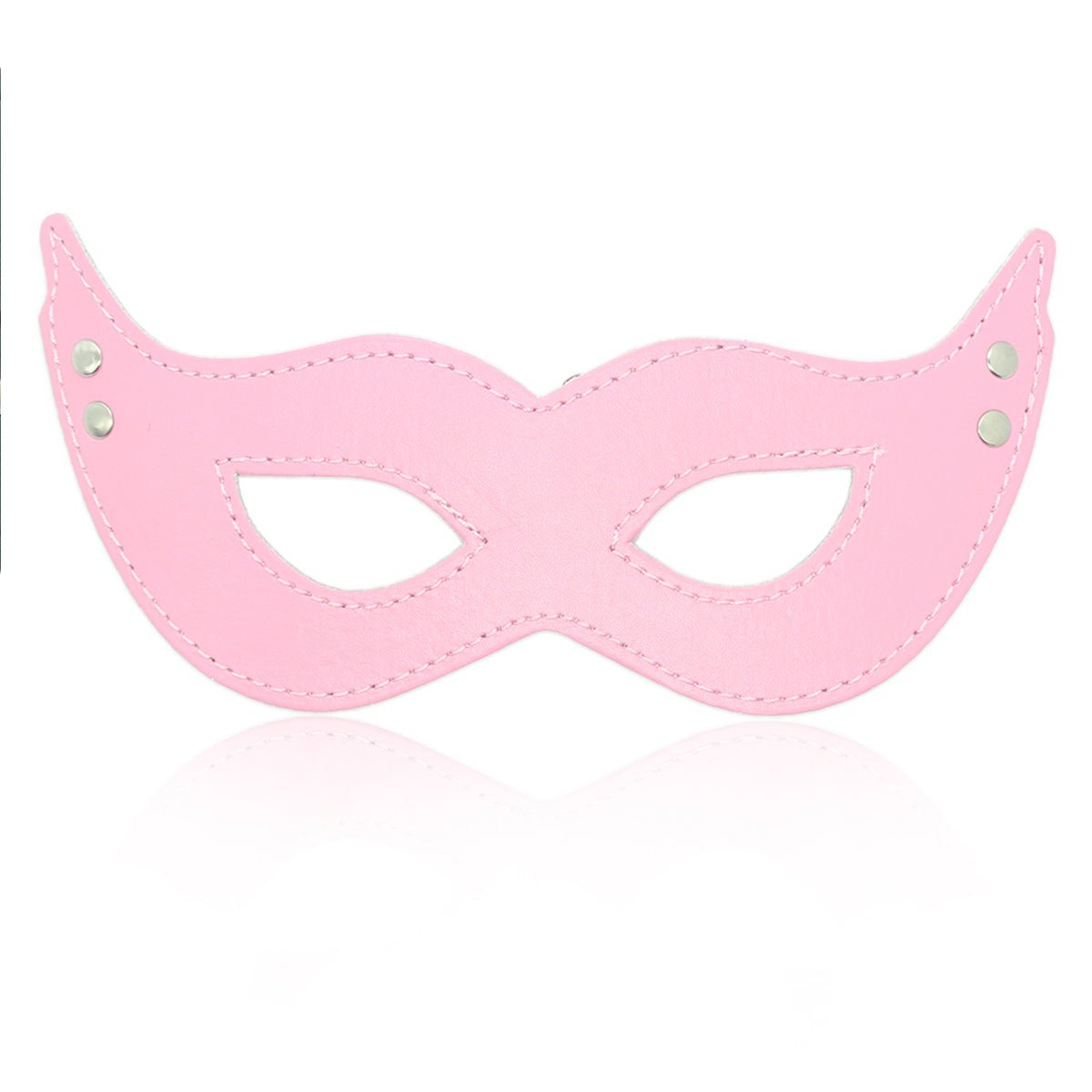 Faux Leather Eye Mask - Sensual Roleplay Costume Accessory - Peach Secrets