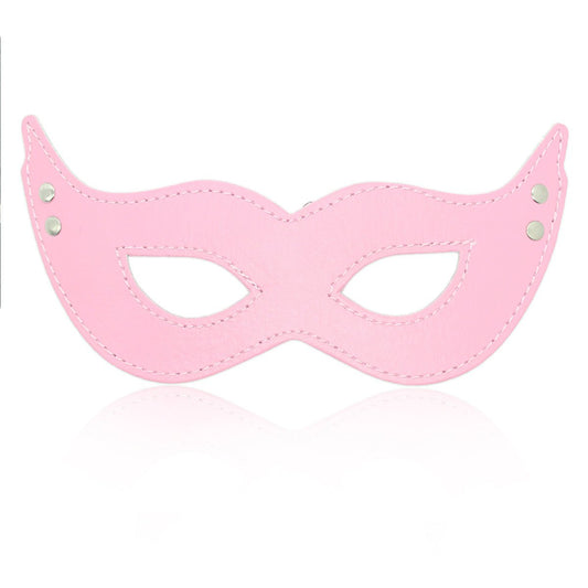 Faux Leather Eye Mask - Sensual Roleplay Costume Accessory - Peach Secrets