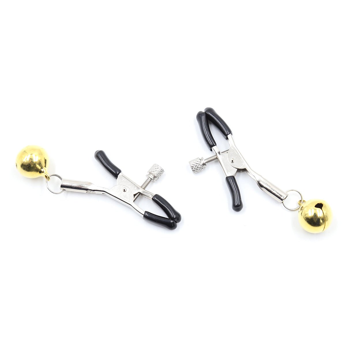 Jingle Bell Nipple Clamps - Adjustable Festive Fetish Accessories - Peach Secrets