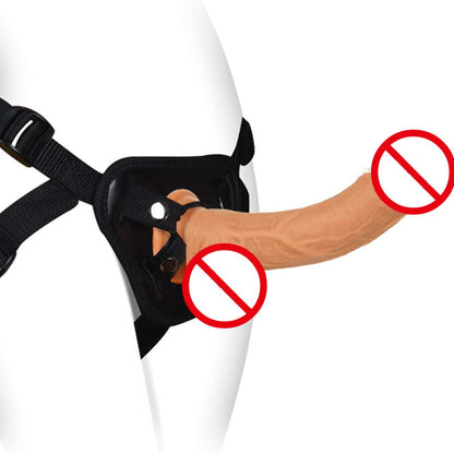 Real Deal - Strap - On Dildo with Vibration & Rotation - Peach Secrets