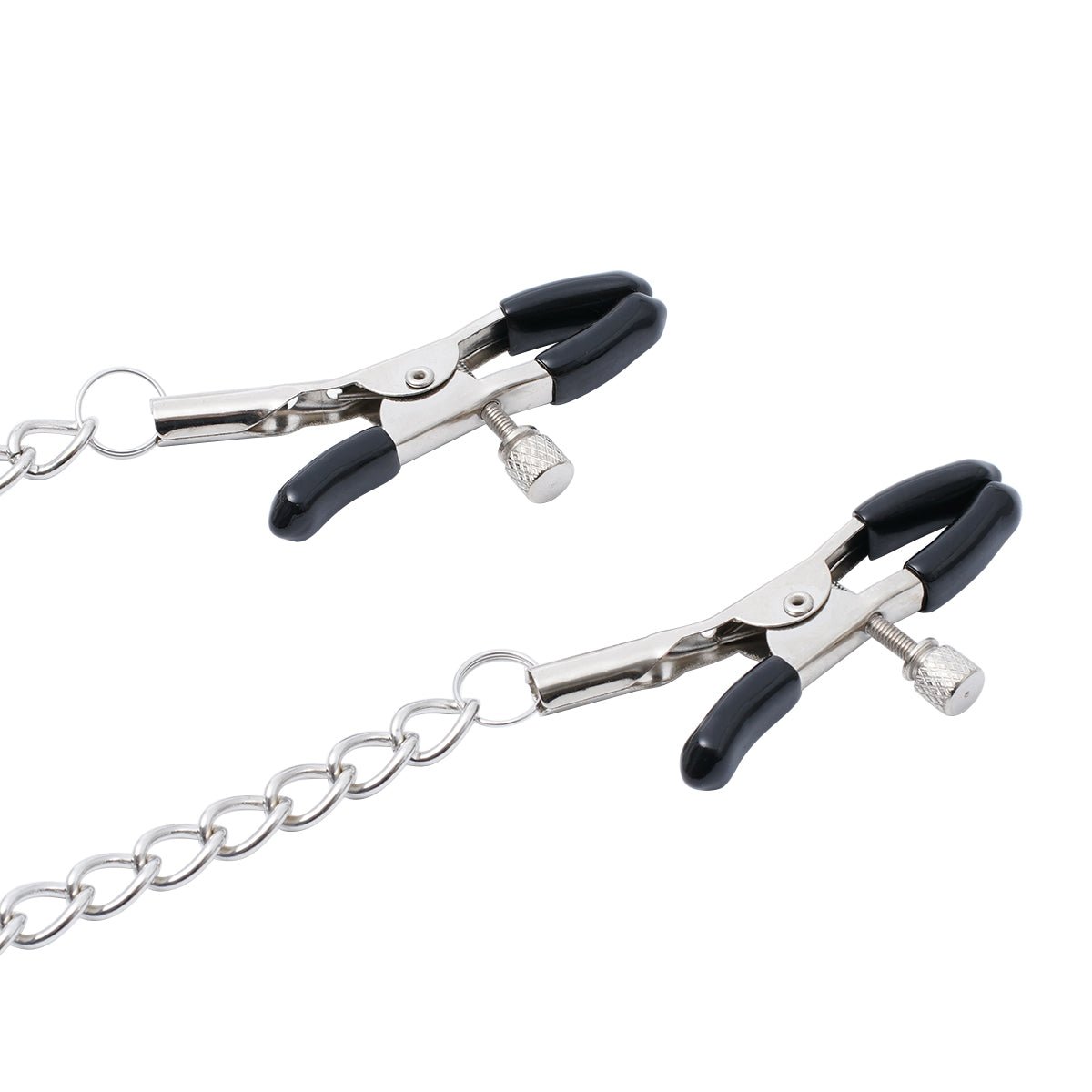 SLAVE Chain Nipple Clamps - Adjustable Submissive Bondage Jewelry - Peach Secrets
