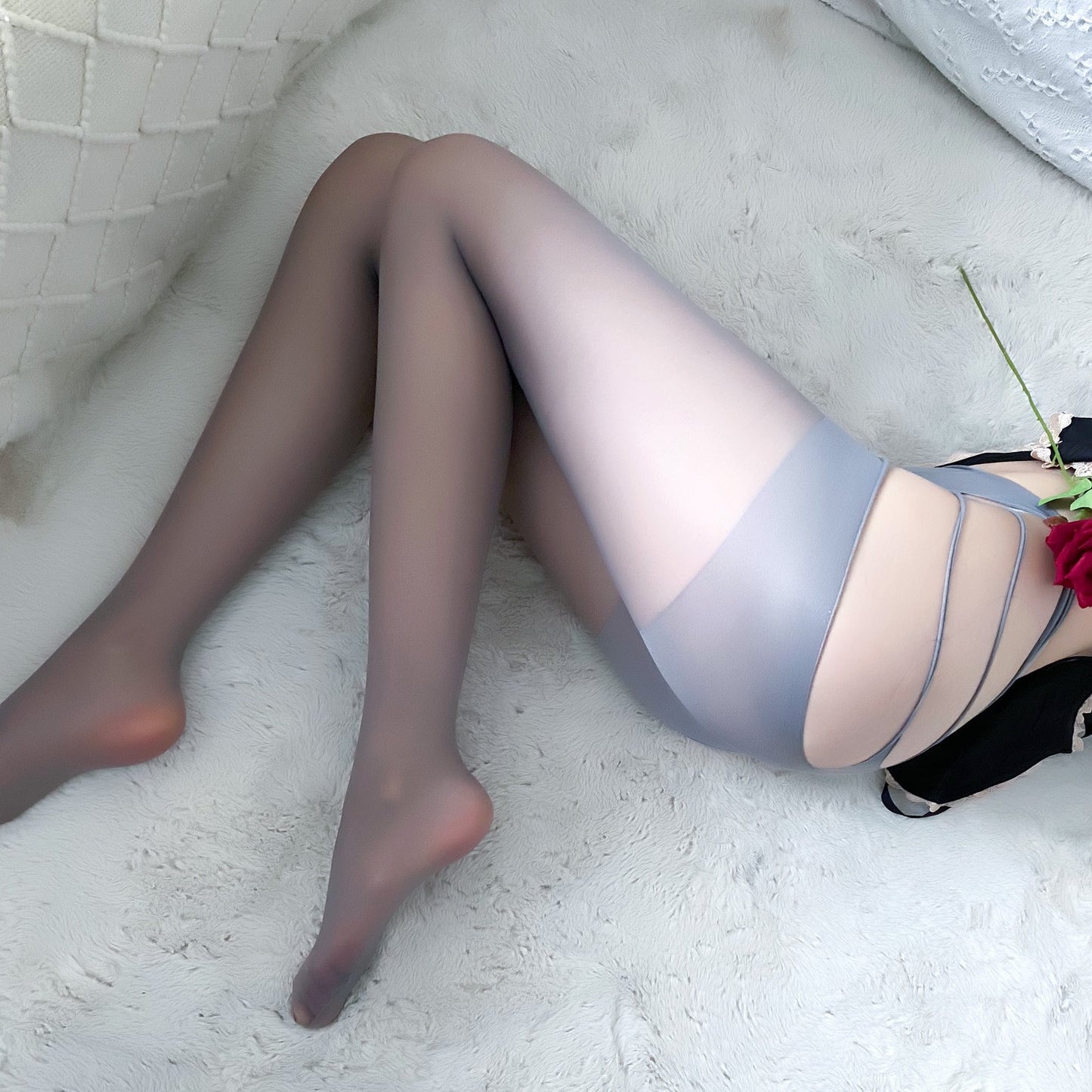 Sultry Straps Sheer Stockings – Sexy Cutout Pantyhose - Peach Secrets