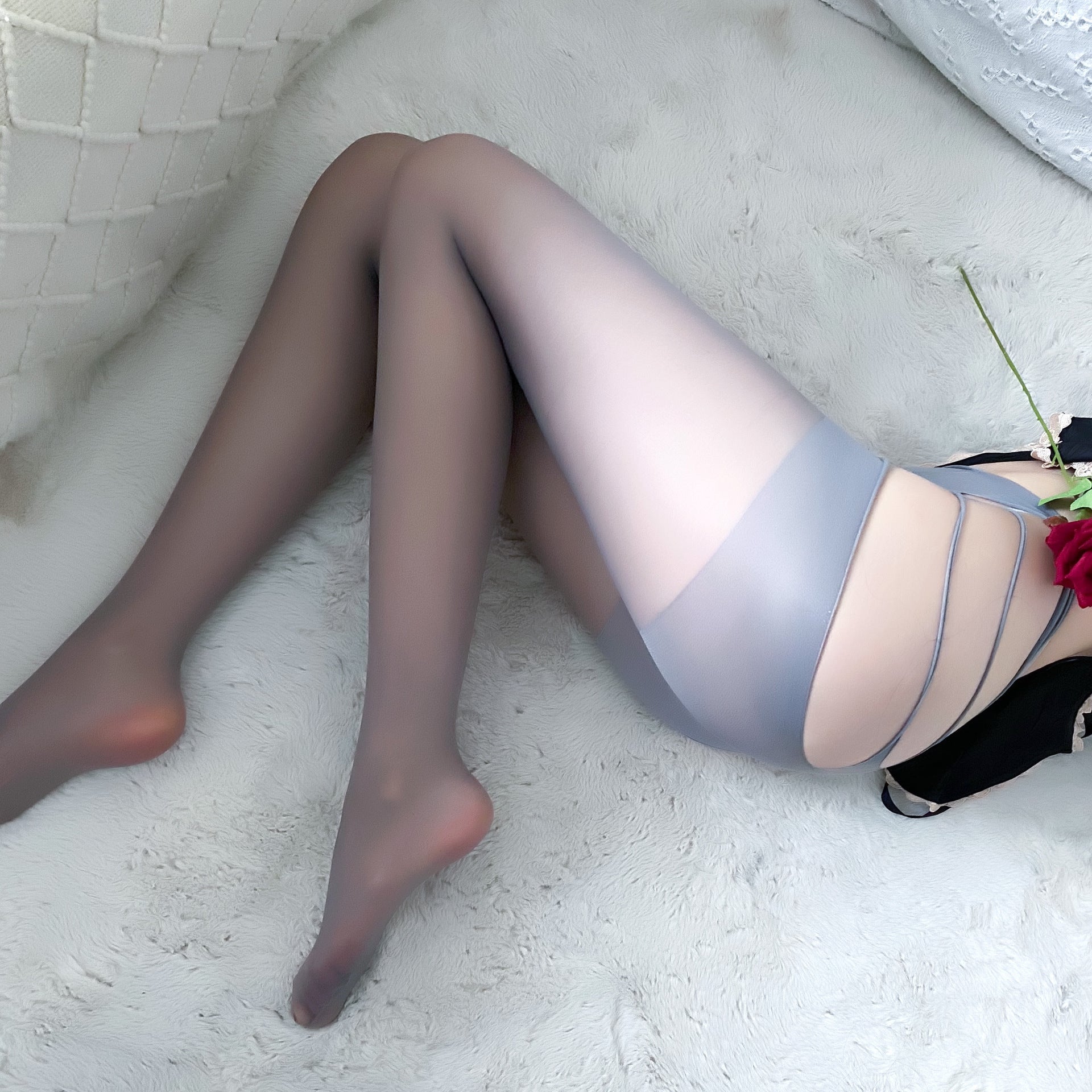 Sultry Straps Sheer Stockings – Sexy Cutout Pantyhose - Peach Secrets