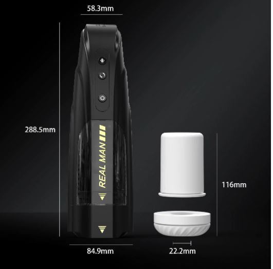 The RealMan IQ: Hands - Free Rotating & Thrusting Male Masturbator - Peach Secrets