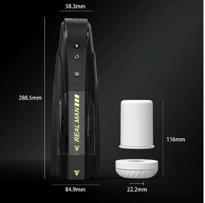 The RealMan IQ: Hands - Free Rotating & Thrusting Male Masturbator - Peach Secrets