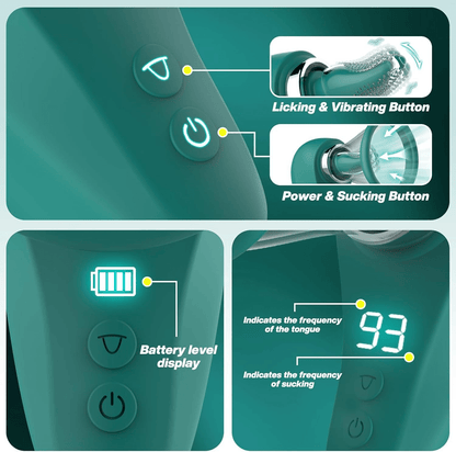 The Savor: 2 - in - 1 Suction & Licking Oral Simulator - Peach Secrets