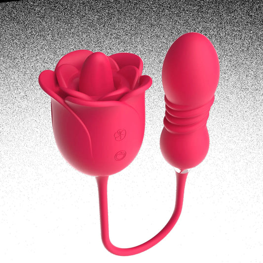 The Velvet Rose: Dual - Action Wagging & Thrusting Wand - Peach Secrets