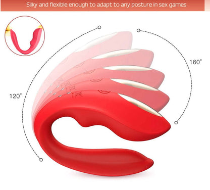 U - Gasm: Dual - Action Wearable U - Shaped Vibrator with Remote Control - Peach Secrets