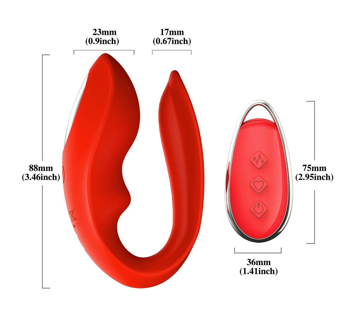 U - Gasm: Dual - Action Wearable U - Shaped Vibrator with Remote Control - Peach Secrets