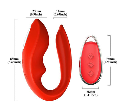 U - Gasm: Dual - Action Wearable U - Shaped Vibrator with Remote Control - Peach Secrets
