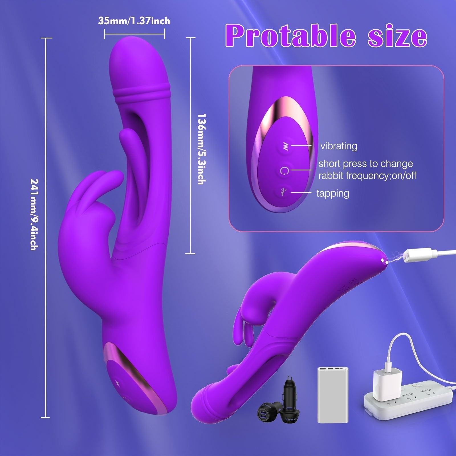 Velvet Bliss - 3 - in - 1 Flapping & Tapping Vibrator with 36 Modes of Bliss - Peach Secrets