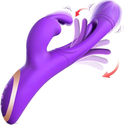 Velvet Bliss - 3 - in - 1 Flapping & Tapping Vibrator with 36 Modes of Bliss - Peach Secrets