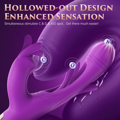 Velvet Bliss - 3 - in - 1 Flapping & Tapping Vibrator with 36 Modes of Bliss - Peach Secrets