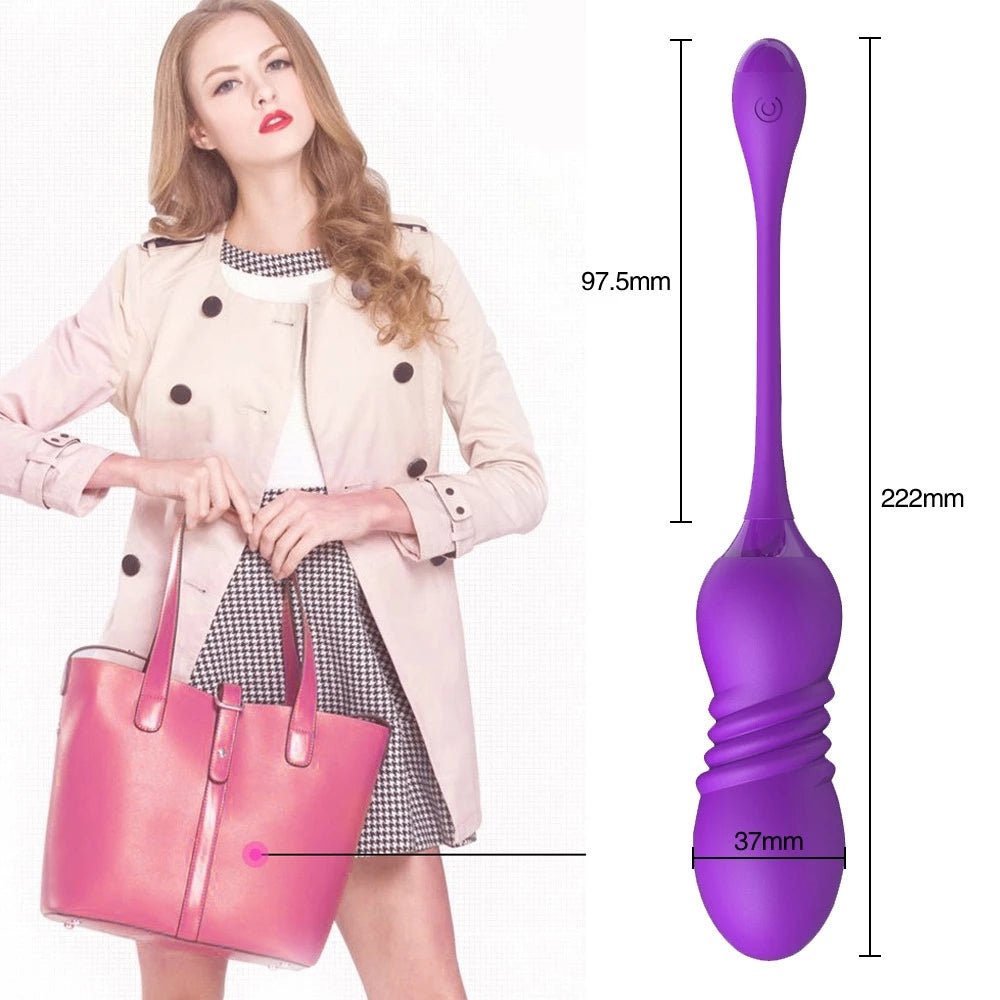 Velvet Secret - Remote - Controlled Vibrating & Thrusting Egg with 12 Vibration and 3 Thrust Modes - Peach Secrets