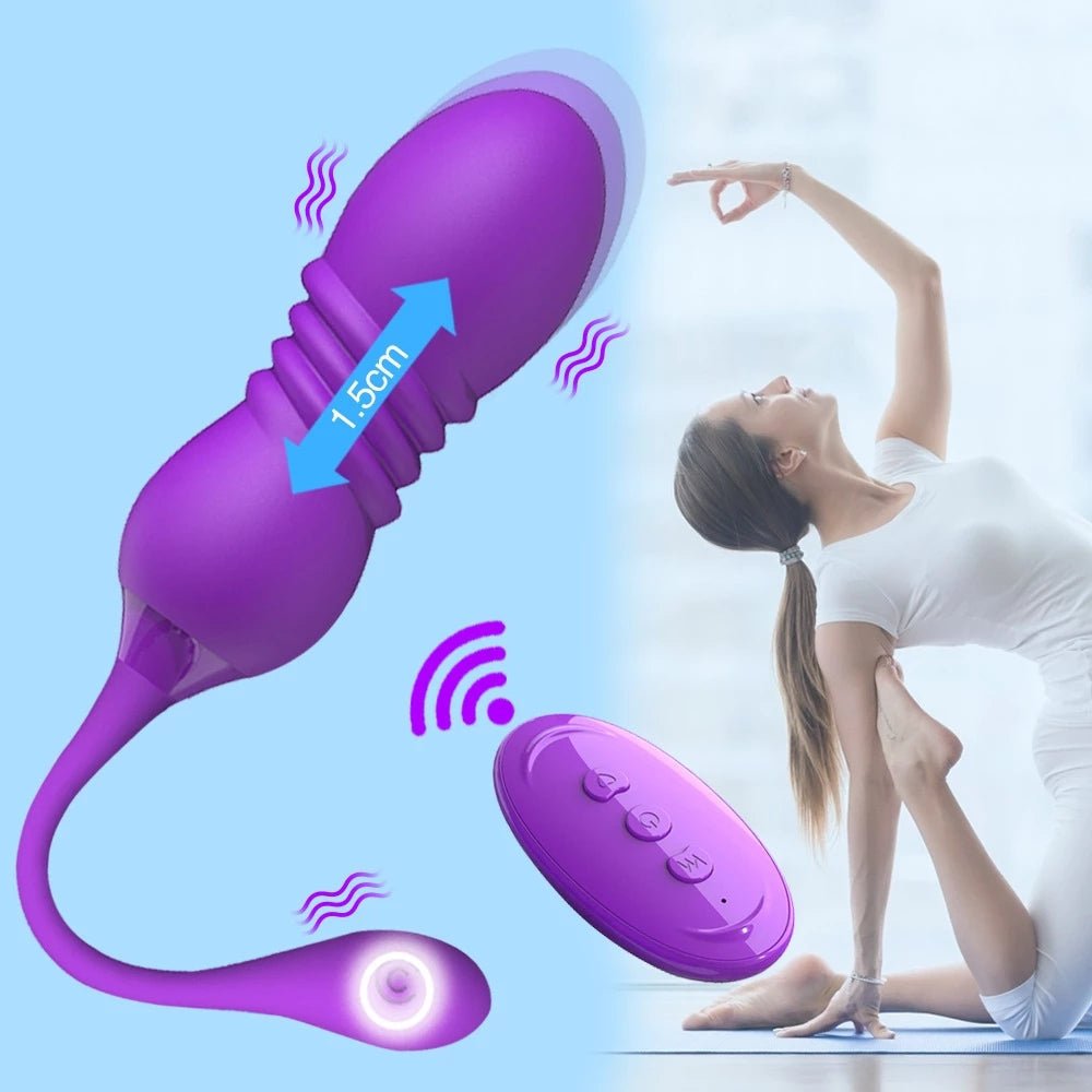 Velvet Secret - Remote - Controlled Vibrating & Thrusting Egg with 12 Vibration and 3 Thrust Modes - Peach Secrets